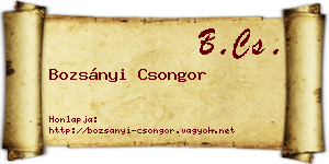 Bozsányi Csongor névjegykártya